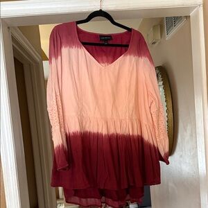 Lane Bryant Ombre Tunic in Pink and Burgundy